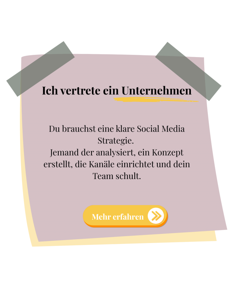 Ich vertrete ein Unternehmen und suche Unterstützung im Bereich Social Media
