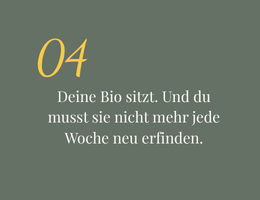 Deine BIO sitzt